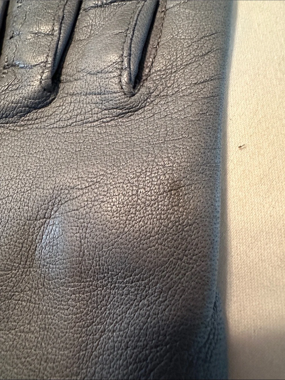 Vintage gray leather